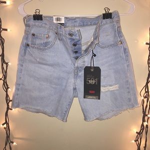 Levis 501 High Waisted Denim Shorts
